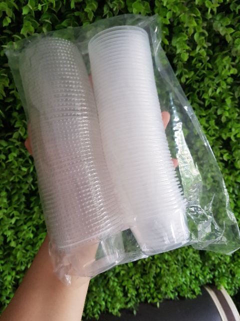 100 cốc nhựa kèm nắp đựng nước chấm / tương ớt (hàng sịn) | BigBuy360 - bigbuy360.vn