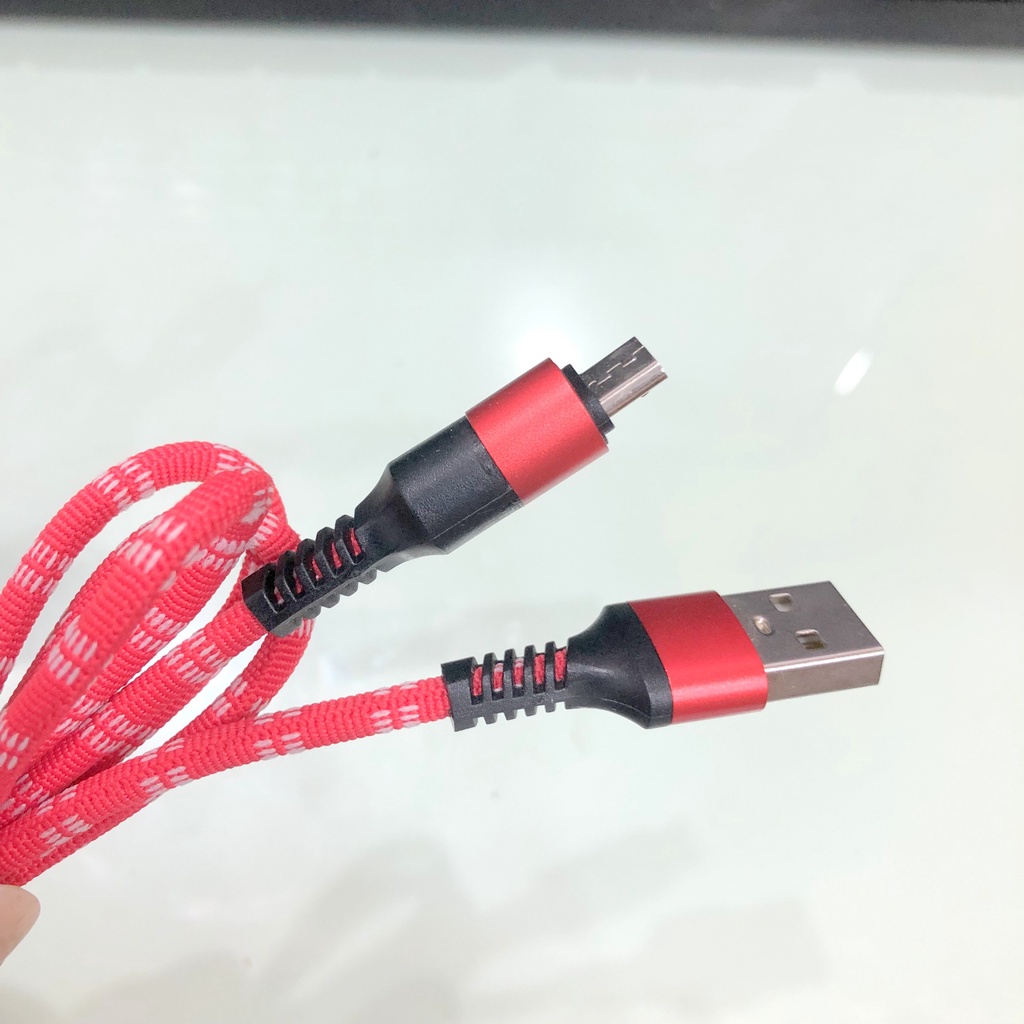 Sỉ cáp sạc micro bọc dù, dây sạc dài 1m hỗ trợ sạc nhanh cho các dòng samsung, oppo, vivo, loa đài - KLH