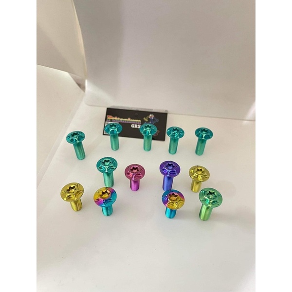 Ốc titan xịn GR5 đĩa m8*20 m8*25 mẫu salaya 2 tầng : gắn thông dụng các dòng xe nhiều vị trí : phân loại  8li20 8li25