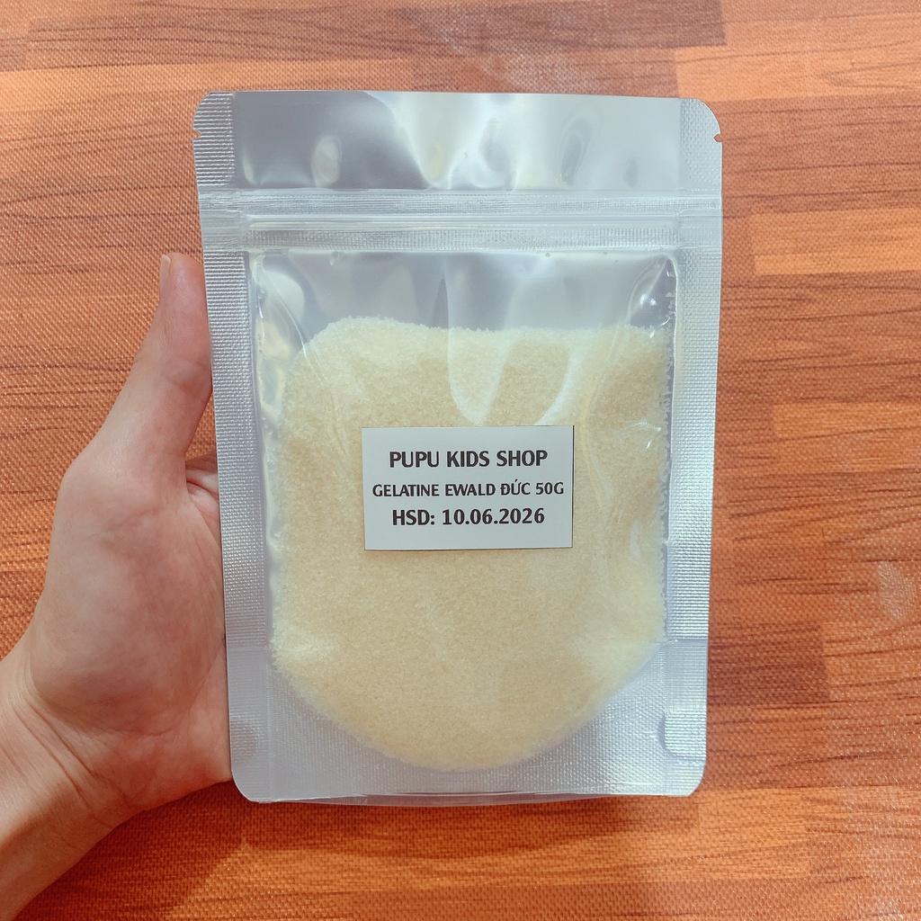 Gelatine Ewald Đức dạng bột/lá làm kẹo dẻo, làm thạch