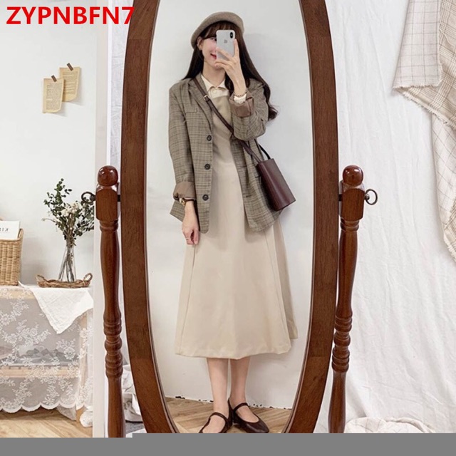 (Order) VÁY YẾM DÂY DÁNG XOÈ A STYLE ULZZANG HÀN QUỐC MÙA THU