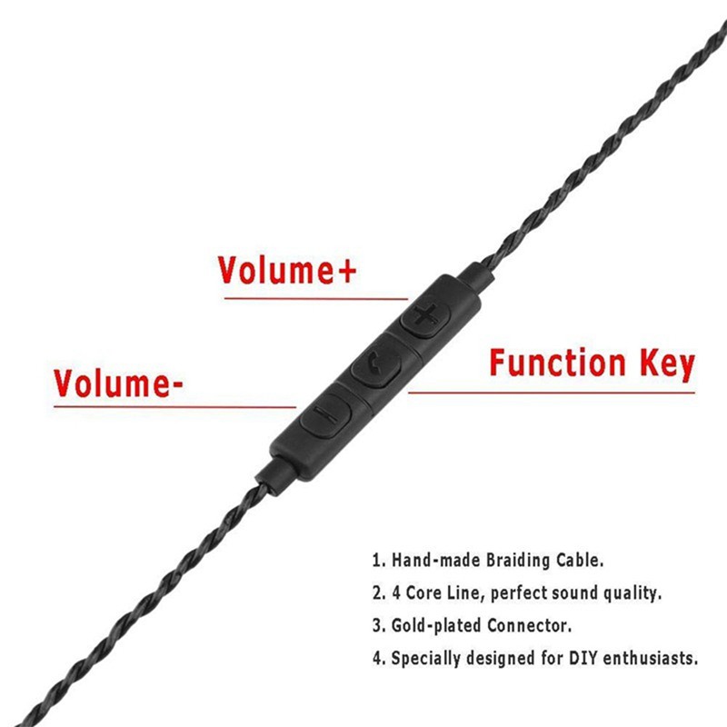 Dây Cáp Bằng Đồng 3.5mm Kèm Mic Mmcx / 2pin / Ie80 / Im / A2Dc