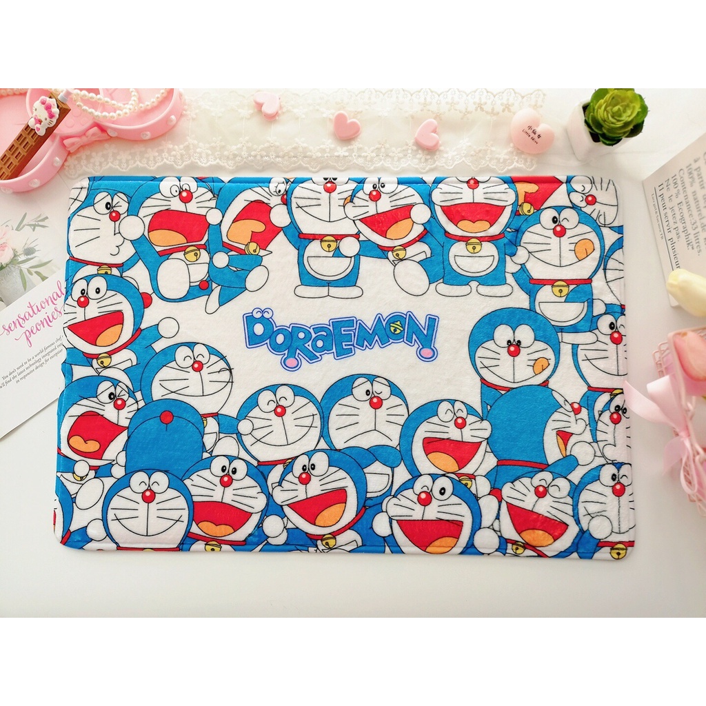 Thảm Chùi Chân Lông Mịn Chống Trượt Hình Hello Kitty
