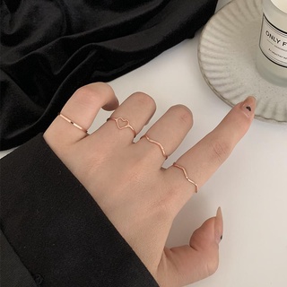 Nhẫn Đeo Tay Kim Loại Tạo Hình Trái Tim Thời Trang Hàn Quốc Cho Nữ