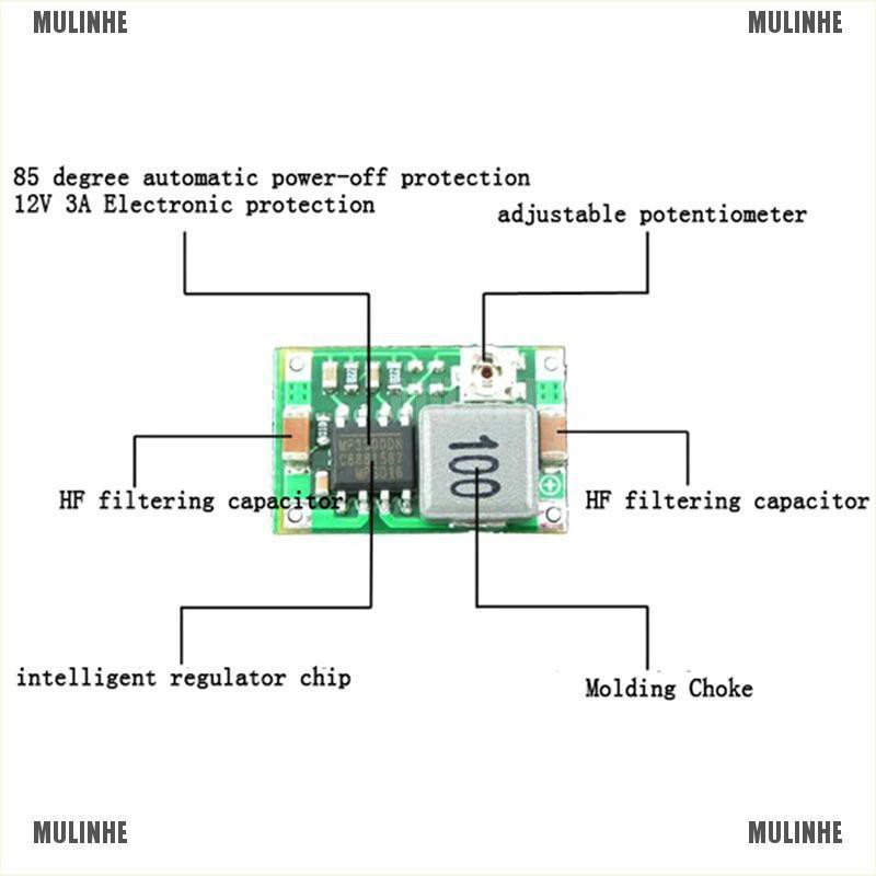 Module điều chỉnh giảm điện áp 3A Mini DC-DC 5V-23V thành 3.3V 6V 9V 12V