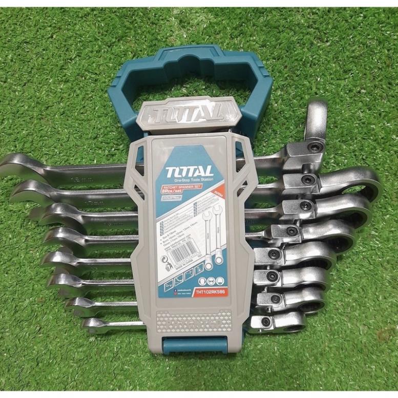 Bộ cờ Lê vòng miệng tự động và lắc léo TOTAL THT102RK586