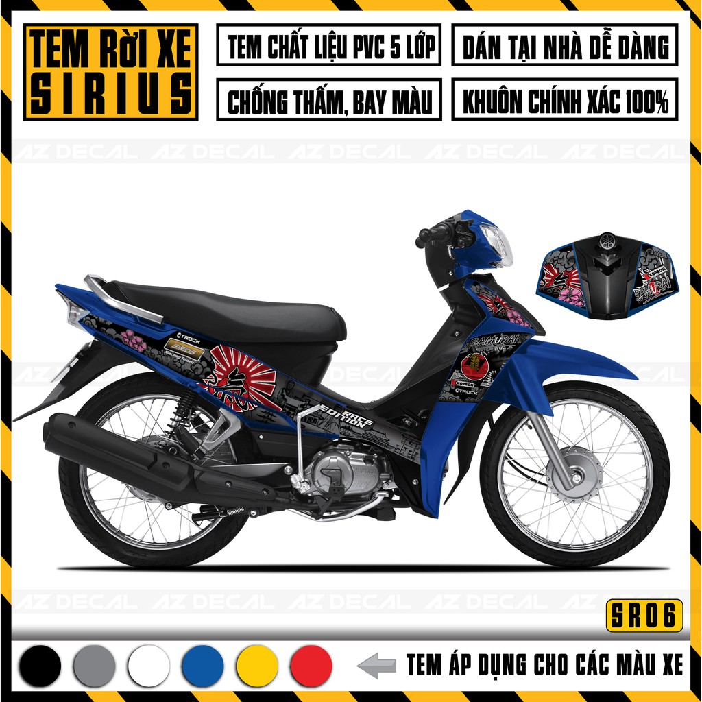 Tem Sirius RC Mẫu Japan | SR06 | Team Sirius Đỏ Xám Dán Xe Đen Đỏ Trắng Xanh Decal Rời Cao Cấp Chống Nước