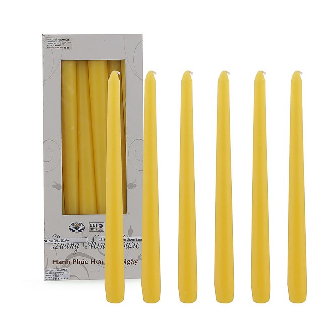 Hộp 6 cây nến thơm taper Miss Candle FTRAMART NQM1991 25cm (Lựa chọn 16 màu)