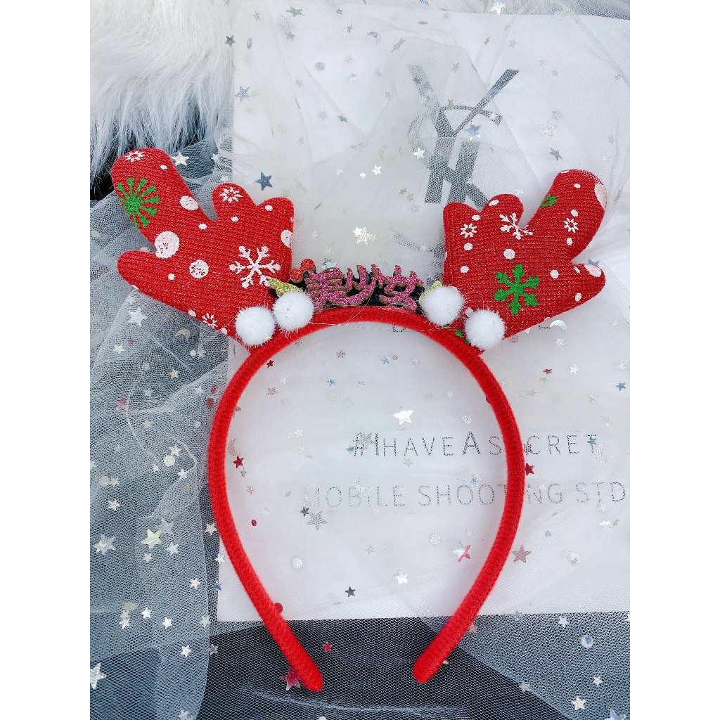 CÀI TÓC NOEL SỪNG TUẦN LỘC MẪU KIM TUYẾN