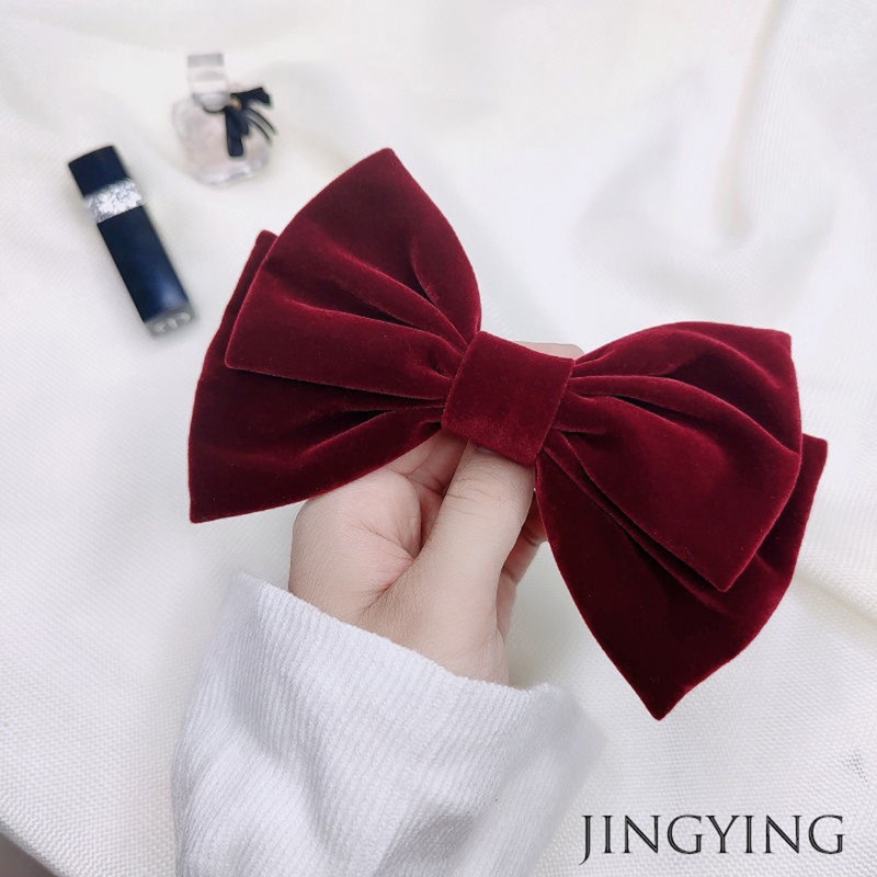 Kẹp Tóc Hình Nơ Lớn Màu Trơn Dành Cho Nữ