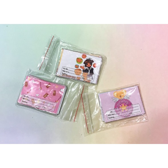 nhãn vở kero NV11 card captor sakura hoạt hình set 16 chiếc có keo dán sẵn