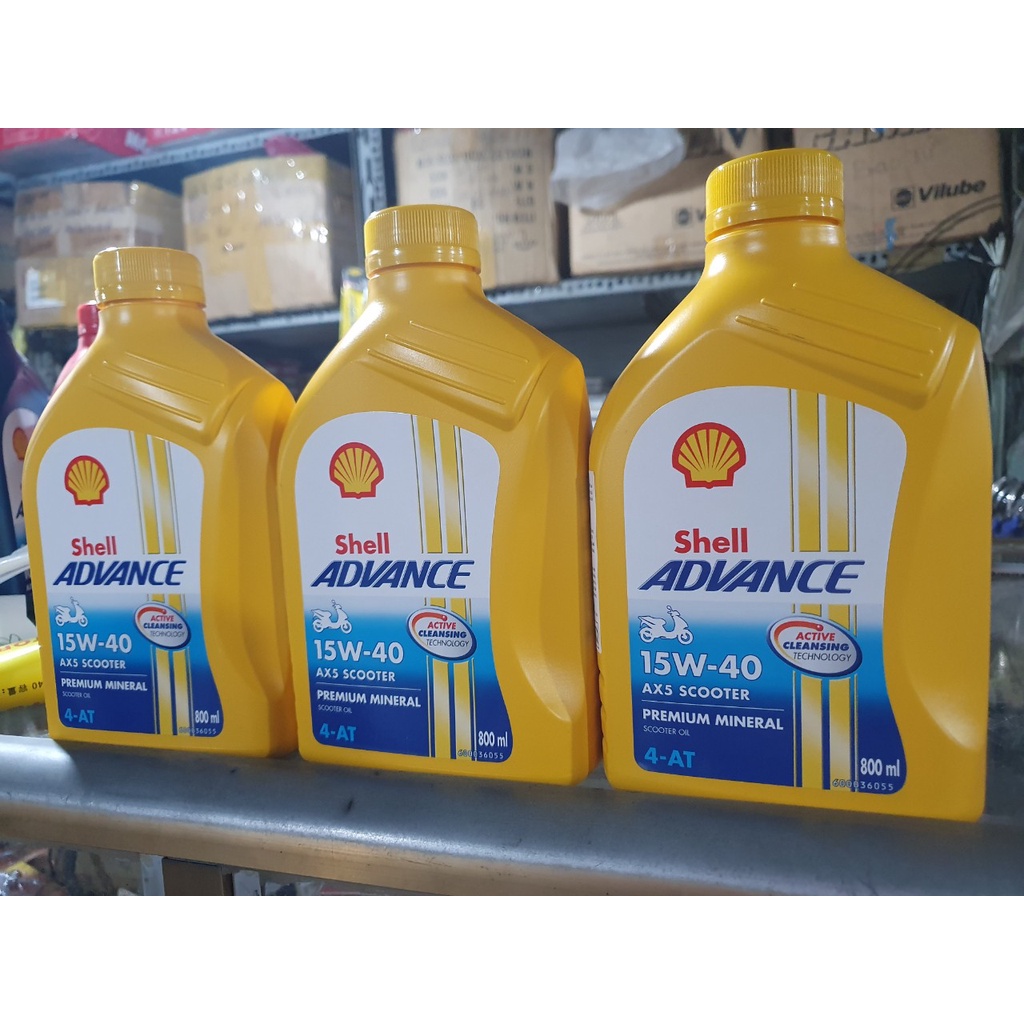 Nhớt Gốc Khoáng Shell Advance 15W-40 Cho Xe Tay Ga Chính Hãng