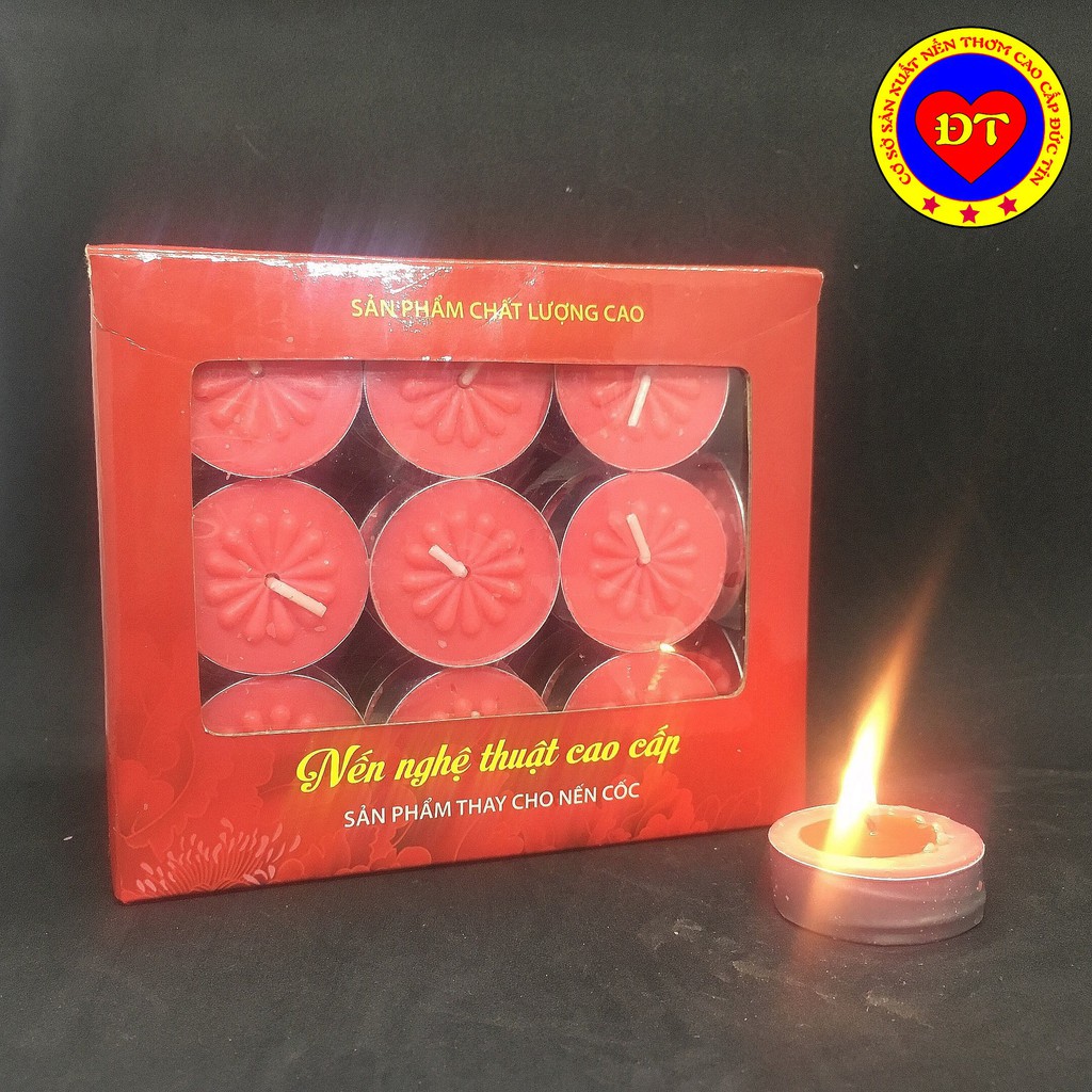 Nến tealight cháy trên 4h không khói không mùi cao cấp Đức Tín an toàn cho người sử dụng