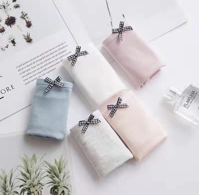 Quần Lót Cotton Phối Nơ Mền Mại Mới 012