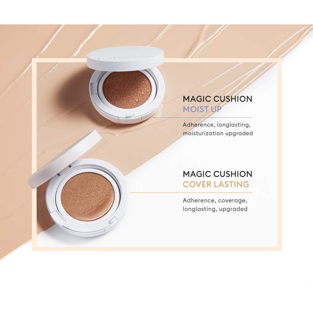 Phấn nước Missha Magic Cushion Cover Lasting / Velvet Finish / Moist Up Tone 21 - 23