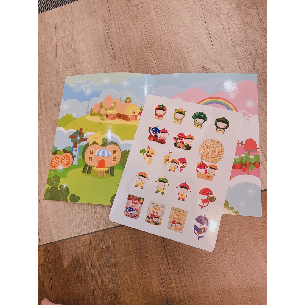 ( HÀNG TẶNG KHÔNG BÁN ) Hình dán Sticker book Yommy Yommy Pinkfong Baby Shark cho bé