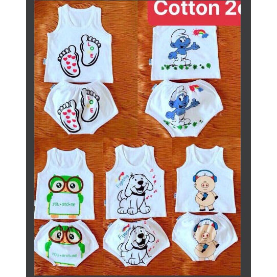 Set 5 bộ quần áo 3 lỗ sát nách cho bé mặc mùa hè cho bé từ 0 tháng đến 15 tháng tuổi