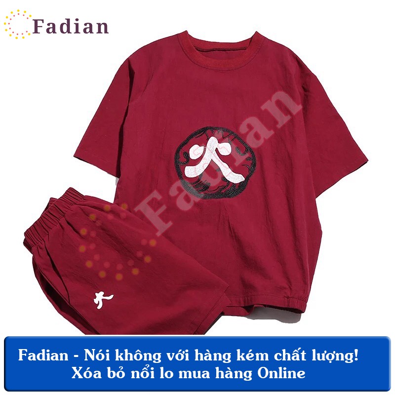 Đồ bộ nam, set quần áo thể thao nam nữ mặc nhà dáng Unisex form rộng tay lỡ, vải thun lạnh phối hoạ tiết THUỶ HOẢ THỔ