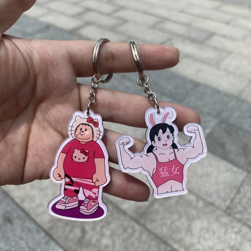 Móc khoá Chaien Kitty Shizuka Cơ Bắp dễ thương