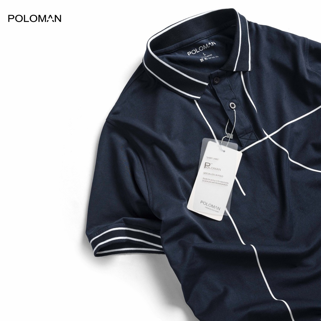Áo thun Polo nam POMAN in họa tiết chất vải Cotton cá sấu xuất xịn, chuẩn form, trẻ trung-năng động P28 - POLOMAN | BigBuy360 - bigbuy360.vn