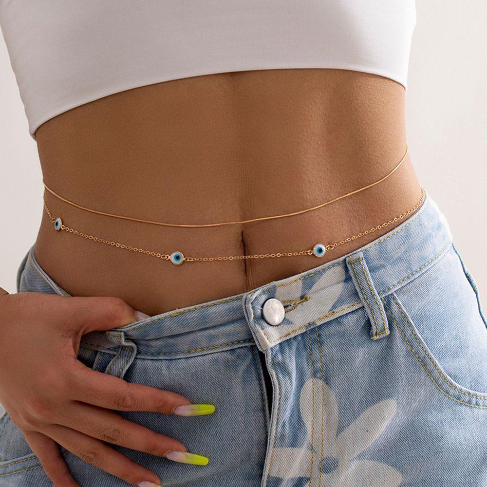 Dây Xích Đeo Thắt Lưng Hai Lớp Bằng Đồng Thời Trang Phong Cách Hip Hop Cá Tính Dành Cho Bạn Nữ