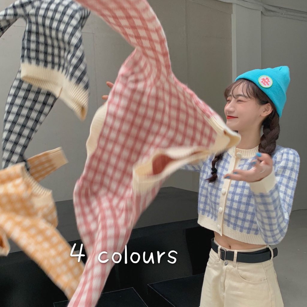 Áo len dệt kim cổ tròn phong cách Hàn Quốc trẻ trung cho nữ