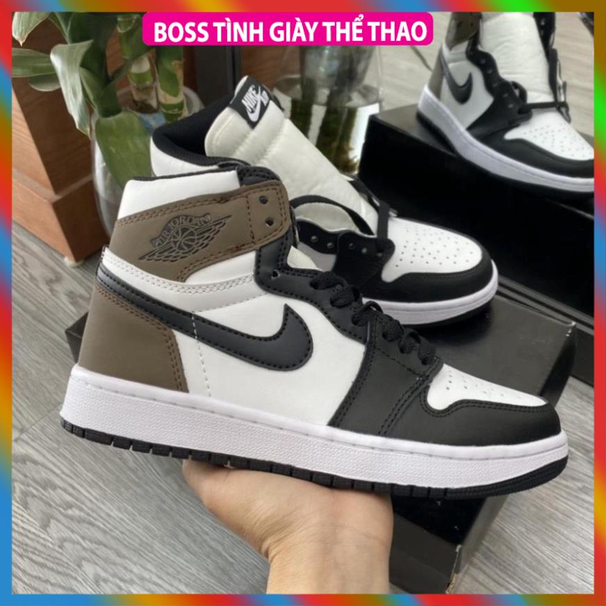 [Full Box Bill]  Giày Jordan 1 Dark Mo_cha  Nam Nữ- Phiên Bản Tiêu Chuẩn. Giày thể thao Jordan 1 nâu cao hot hit-Tình