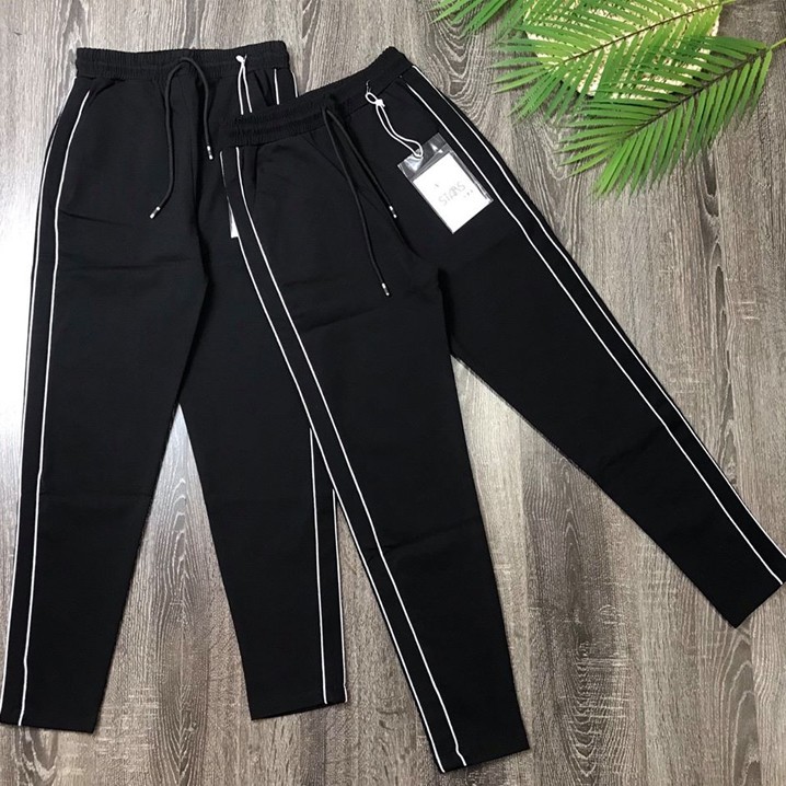 Quần jogger nữ chất Umi Hàn Quốc phối sọc 2 bên, hàng cực hot đủ size | BigBuy360 - bigbuy360.vn