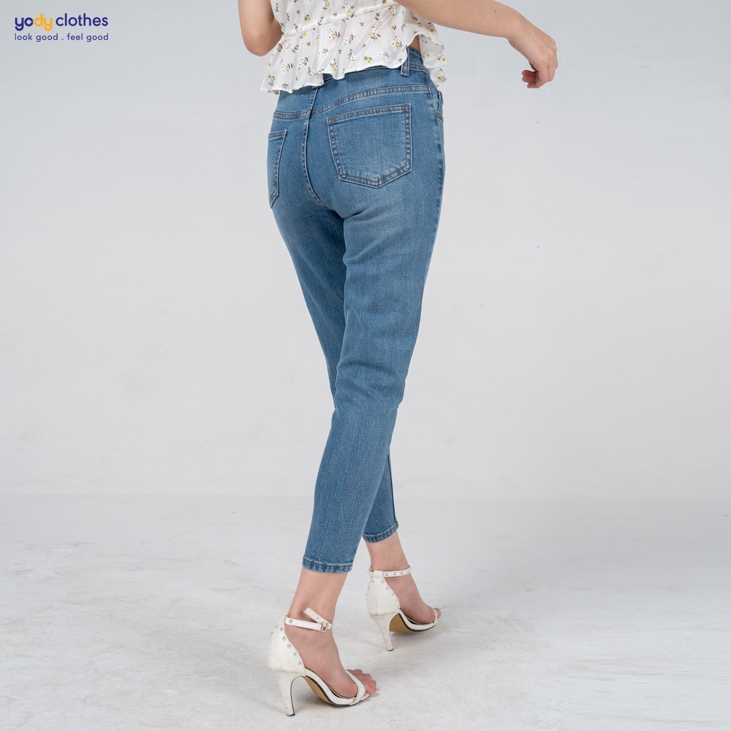 Quần jeans nữ YODY boyfriend tôn dáng co giãn chất giữ form QJN4014