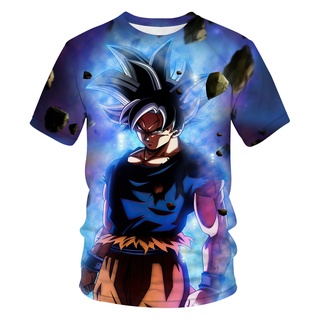 Áo thun tay ngắn in hình son goku 3d dạ quang thời trang 2021 dành cho nam