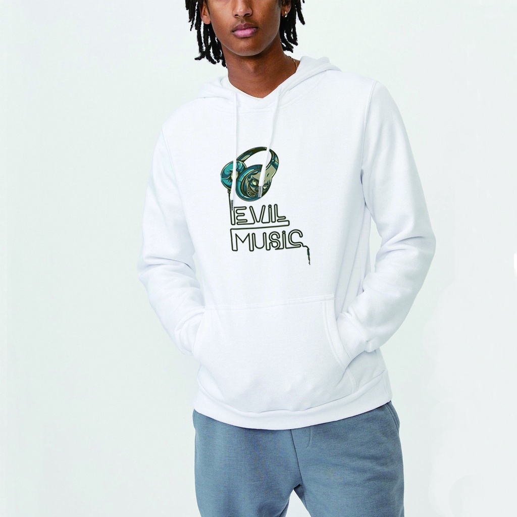 Moonbox Áo khoác hoodie mỏng in hình mặt trăng trắng đen tùy chỉnh âm nhạc thời trang mùa thu cho nam
