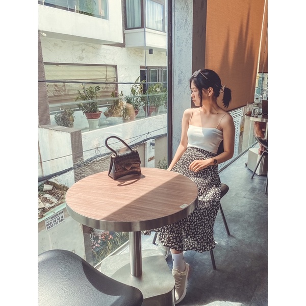 Chân váy dài hoa nhí lưng cao, chân váy công sở thời trang nữ dịu dàng [Quảng Châu cao cấp] | BigBuy360 - bigbuy360.vn