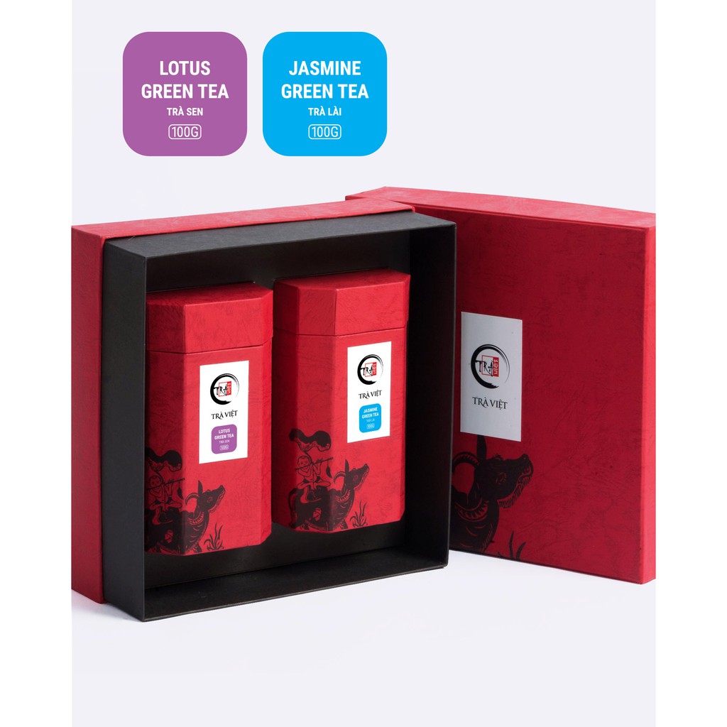 TRÀ VIỆT Hộp Quà Tết Tri Kỷ Gỗ Thông Trắng New Zealand Cao Cấp