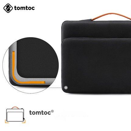TÚI XÁCH CHỐNG SỐC TOMTOC (USA) BRIEFCASE MACBOOK PRO 13 INCH màu đen | BigBuy360 - bigbuy360.vn