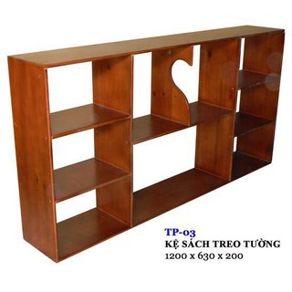 Kệ sách treo tường gỗ tự nhiên kích thước 120cm * 63 cm - Nội Thất Ori