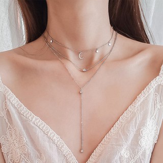 Choker bạc trăng sao + tặng 1 dây chuyền