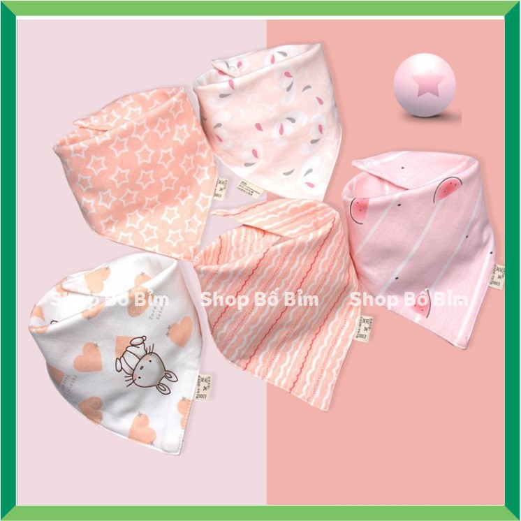 ⚡BÁN LỖ XIN 5 SAO⚡Set 5 Yếm Tam Giác Cotton Cho Bé, Yếm Ăn Dặm, Họa Tiết Đẹp, Chất Lượng Cao Cấp