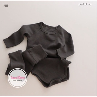 Bộ bodysuit basic cho bé đủ size bst Peekaboo made in Korea