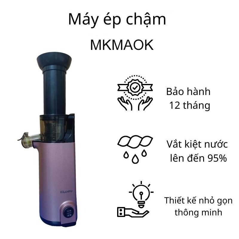 Máy ép chậm trái cây mini XILANPU siêu kiệt bã dễ dàng tháo lắp vệ sinh, máy ép trái cây giữ nguyên dinh dưỡng