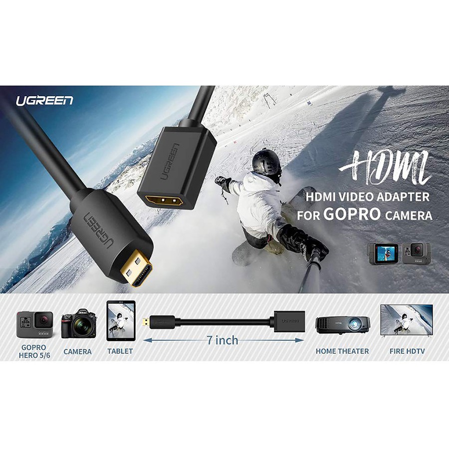 Cáp chuyển đổi Micro HDMI sang HDMI Ugreen 20134 chính hãng - HapuStore