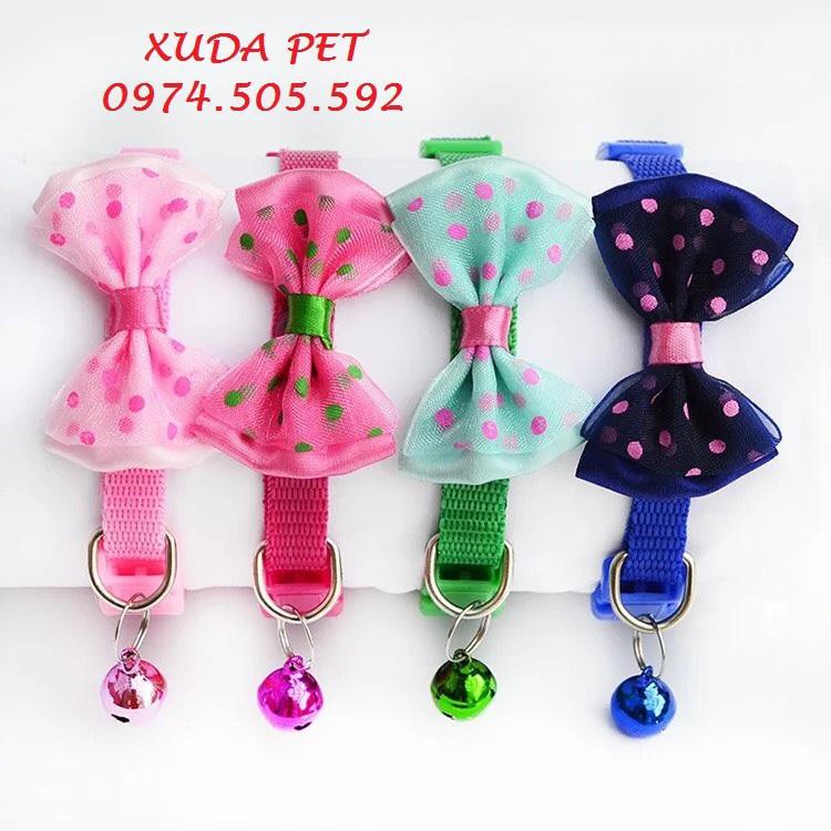 Vòng cổ nơ chuông nhiều màu cho chó mèo Xudapet - XDP01VCN (màu sắc chọn lựa)