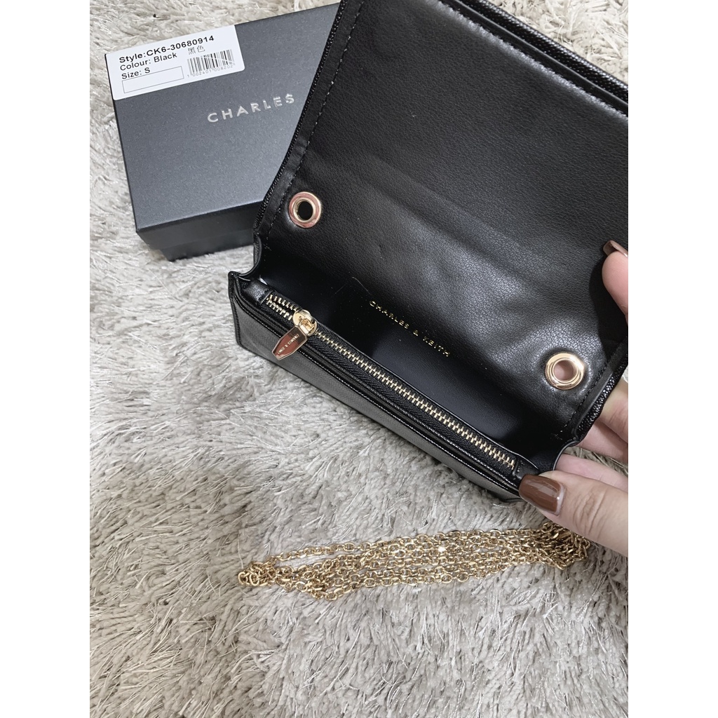 Túi CNK Da Chần Trám Kèm Dây Xích Size 18