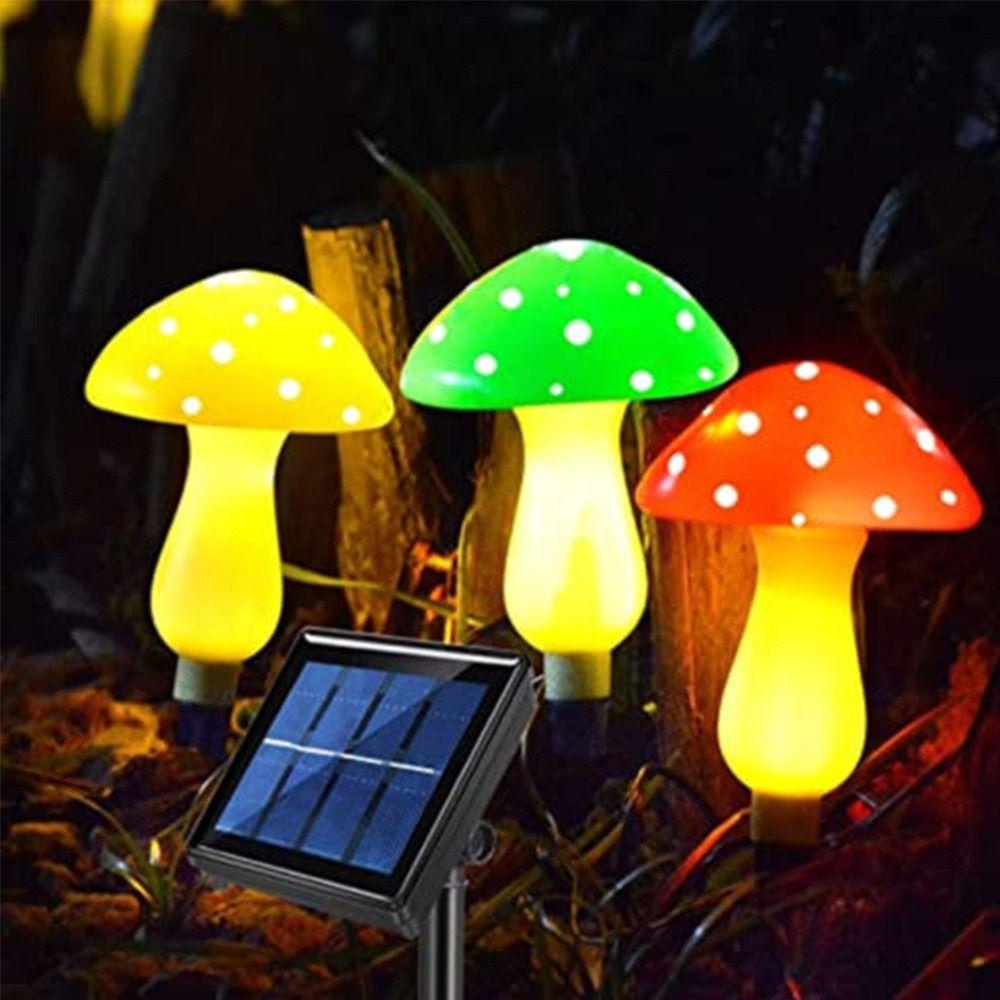 Set 6 Đèn LED Trang Trí Sân Vườn Hình Nấm 5 Màu