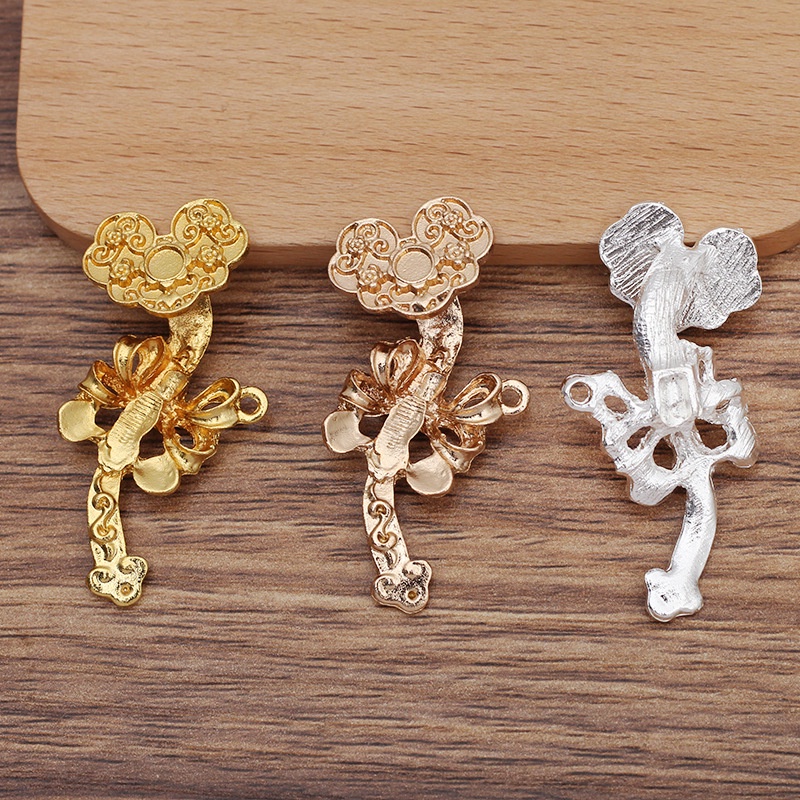 1 phiến đúc họa tiết ngọc như ý 19*49mm nguyên liệu làm trâm làm trang sức cổ trang