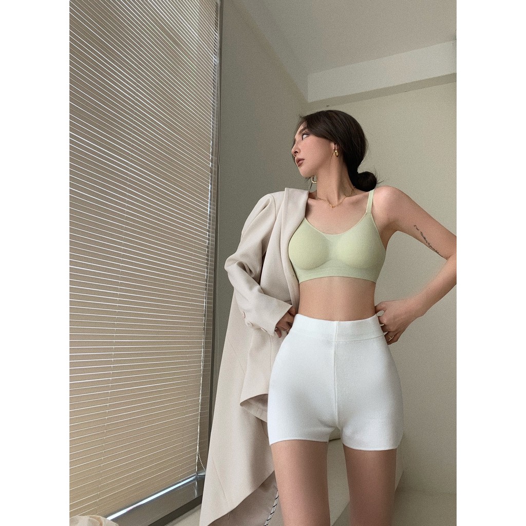 【Cocory vn】Quần Short Dệt Kim Lưng Cao Thiết Kế Đơn Giản Dễ Phối Đồ Cho Nữ | BigBuy360 - bigbuy360.vn