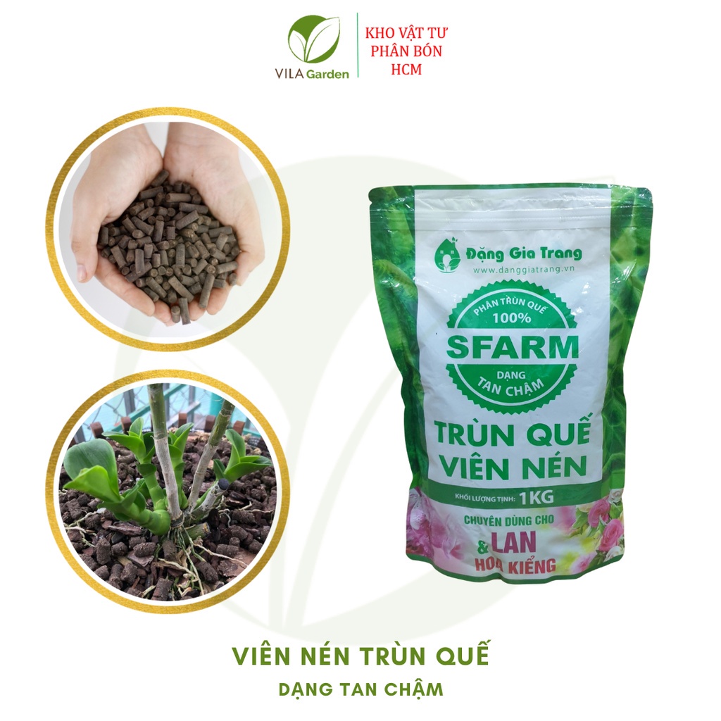 Phân trùn quế viên nén tan chậm SFARM 1kg