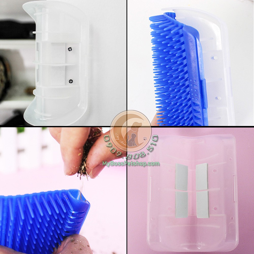 Lược chải lông cho mèo cưng gắn góc tường