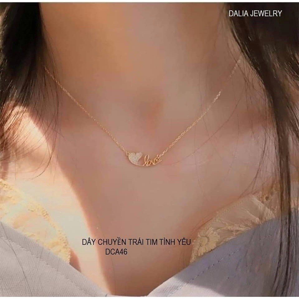 Dây chuyền bạc nữ DaLiA Jewelry chữ Love đủ màu trắng - vàng