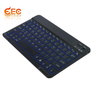 Bàn phím bluetooth không dây mini có đèn LED nền 7 màu 10 inch cho laptop/iPad hỗ trợ Windows IOS Android