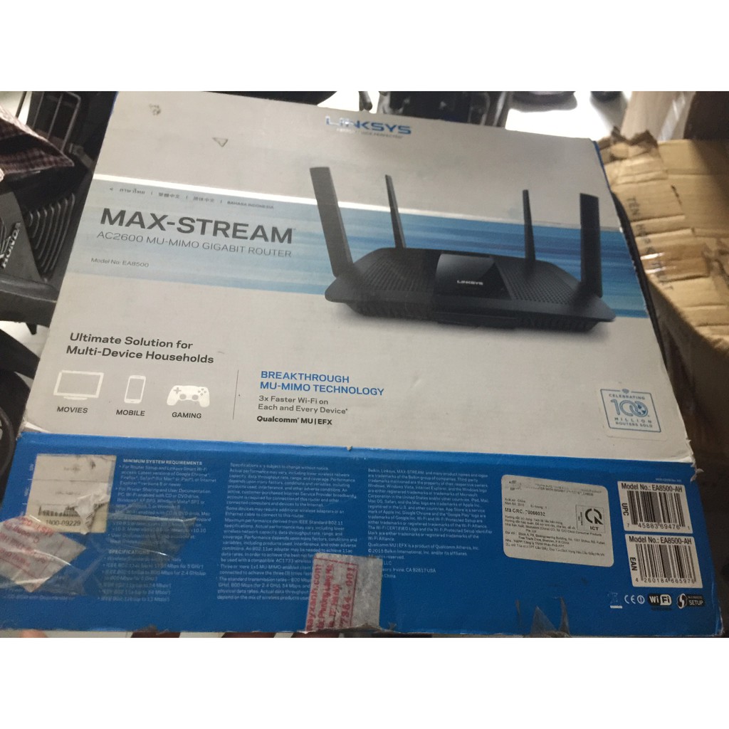 Bộ Phát Wifi Linksys EA8500 Max-Stream AC2600 MuMimo Gigabit Wi-Fi Router EA8500AH